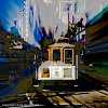 San Francisco Cable Car - 1416  70 x 70 cm - Under Acrylic Glass : California, San Francisco